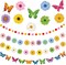 4-Piece Spring Banner Decor Set | Butterfly & Sunflower Hanging Garland Kit for Easter, Classroom, Mantel, Wedding & Indoor/Outdoor Party Supplies
